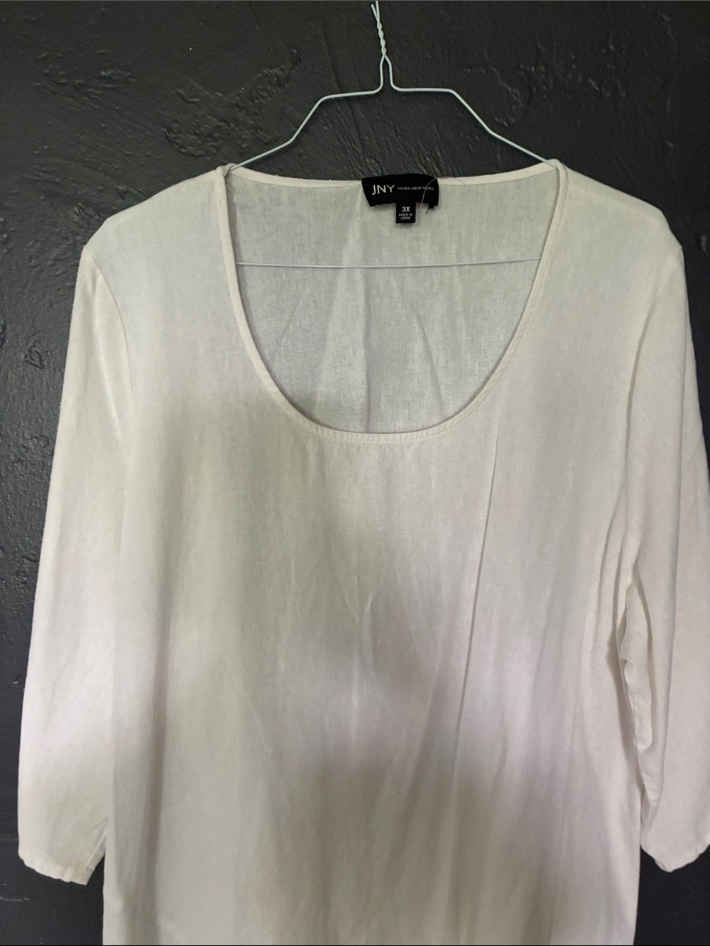 White Scoop Neck Women's Top
